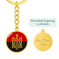 Stylized Tryzub And Red-Black Flag - Luxury Keychain