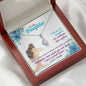 318 - To Daughter From Mom - Alluring Beauty Necklace With Mahogany Style Luxury Box