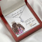 316 - To Daughter From Mom - Alluring Beauty Necklace With Mahogany Style Luxury Box