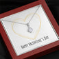 Happy Valentine's Day - Golden Heart - Alluring Beauty Necklace With Mahogany Style Luxury Box