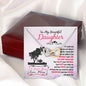314 - To Daughter From Mom - Interlocking Hearts Necklace With Mahogany Style Luxury Box