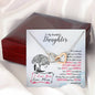 311 - To Daughter From Mom - Interlocking Hearts Necklace With Mahogany Style Luxury Box