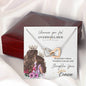 316 - To Daughter From Mom - Interlocking Hearts Necklace With Mahogany Style Luxury Box
