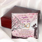 312 - To Daughter From Dad - Interlocking Hearts Necklace With Mahogany Style Luxury Box