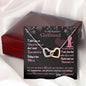 307 - To Girlfriend From Boyfriend - Interlocking Hearts Necklace With Mahogany Style Luxury Box