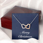 Merry Christmas v08 - Interlocking Hearts Necklace With Mahogany Style Luxury Box