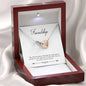 071 - Friendship - Interlocking Hearts Necklace With Mahogany Style Luxury Box