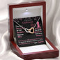 307 - To Girlfriend From Boyfriend - Interlocking Hearts Necklace With Mahogany Style Luxury Box
