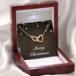Merry Christmas v06 - Interlocking Hearts Necklace With Mahogany Style Luxury Box