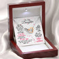 310 - To Daughter From Mom - Interlocking Hearts Necklace With Mahogany Style Luxury Box