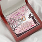 312 - To Daughter From Dad - Interlocking Hearts Necklace With Mahogany Style Luxury Box