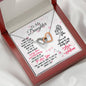 310 - To Daughter From Mom - Interlocking Hearts Necklace With Mahogany Style Luxury Box