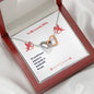 To My Lovely Wife (Valentine's) - Interlocking Hearts Necklace With Mahogany Style Luxury Box