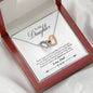 031 - To Daughter From Dad - Interlocking Hearts Necklace With Mahogany Style Luxury Box