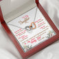 317 - To Daughter From Dad - Interlocking Hearts Necklace With Mahogany Style Luxury Box