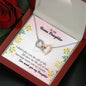315 - To Daughter - Interlocking Hearts Necklace With Mahogany Style Luxury Box