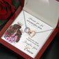 316 - To Daughter From Mom - Interlocking Hearts Necklace With Mahogany Style Luxury Box