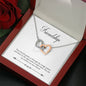 071 - Friendship - Interlocking Hearts Necklace With Mahogany Style Luxury Box
