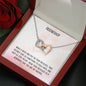 342 - Friendship - Interlocking Hearts Necklace With Mahogany Style Luxury Box