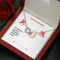 To My Lovely Wife (Valentine's) - Interlocking Hearts Necklace With Mahogany Style Luxury Box
