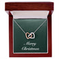 Merry Christmas v09 - Interlocking Hearts Necklace With Mahogany Style Luxury Box