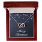 Merry Christmas v04 - Interlocking Hearts Necklace With Mahogany Style Luxury Box