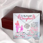 313 - To Daughter From Mom - Love Knot Necklace With Mahogany Style Luxury Box