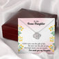 315 - To Daughter - Love Knot Necklace With Mahogany Style Luxury Box