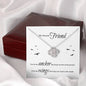 072 - My Dearest Friend - Love Knot Necklace With Mahogany Style Luxury Box