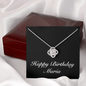 Happy Birthday Maria v2 - Love Knot Necklace With Mahogany Style Luxury Box