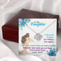 318 - To Daughter From Mom - Love Knot Necklace With Mahogany Style Luxury Box