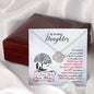 311 - To Daughter From Mom - Love Knot Necklace With Mahogany Style Luxury Box