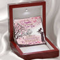312 - To Daughter From Dad - Love Knot Necklace With Mahogany Style Luxury Box