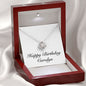 Happy Birthday Carolyn - Love Knot Necklace With Mahogany Style Luxury Box