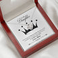 045 - To Daughter From Mom - Love Knot Necklace With Mahogany Style Luxury Box