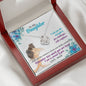 318 - To Daughter From Mom - Love Knot Necklace With Mahogany Style Luxury Box