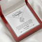 031 - To Daughter From Dad - Love Knot Necklace With Mahogany Style Luxury Box