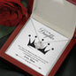 045 - To Daughter From Mom - Love Knot Necklace With Mahogany Style Luxury Box