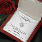 040 - To Daughter From Mom - Love Knot Necklace With Mahogany Style Luxury Box