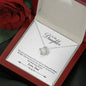030 - To Daughter From Dad - Love Knot Necklace With Mahogany Style Luxury Box