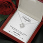 041 - To Daughter From Mom - Love Knot Necklace With Mahogany Style Luxury Box