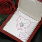 Happy Valentine's Day - Candy Hearts - Love Knot Necklace With Mahogany Style Luxury Box