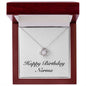Happy Birthday Norma - Love Knot Necklace With Mahogany Style Luxury Box