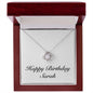 Happy Birthday Sarah - Love Knot Necklace With Mahogany Style Luxury Box
