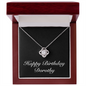 Happy Birthday Dorothy v2 - Love Knot Necklace With Mahogany Style Luxury Box