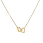 18K Yellow Gold Finish Interlocking Hearts Necklace With Mahogany Style Luxury Box v2