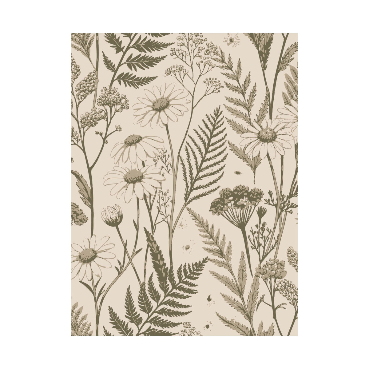 Wildflowers Pattern 048 - 18 in x 24 in Matte Poster