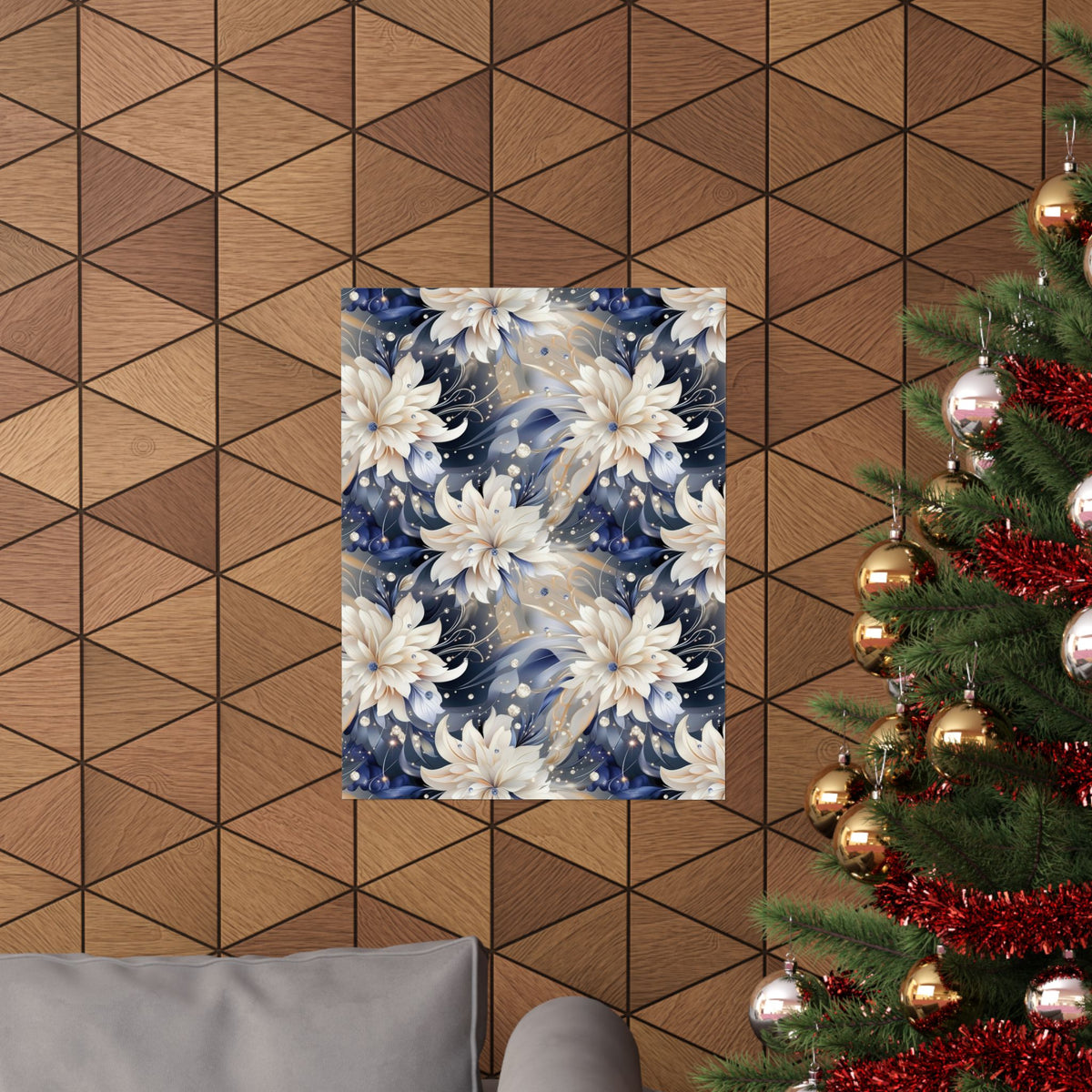 Nocturnal Bloom Pattern 003 - 18 in x 24 in Matte Poster