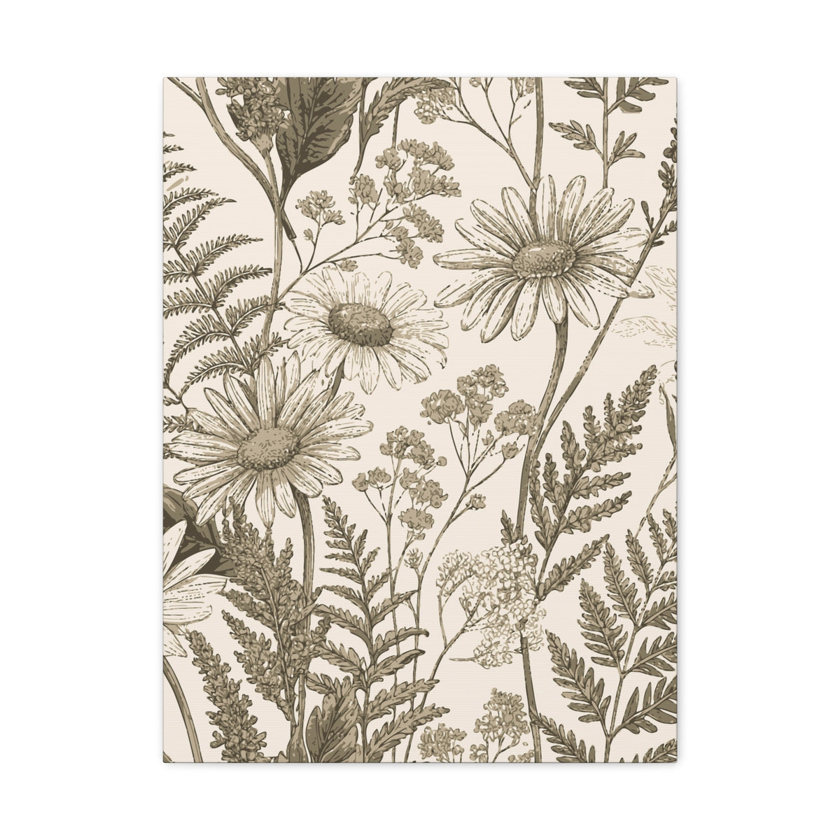 Wildflowers Pattern 175 - 18 in x 24 in Matte Canvas, Stretched, 1.25 in