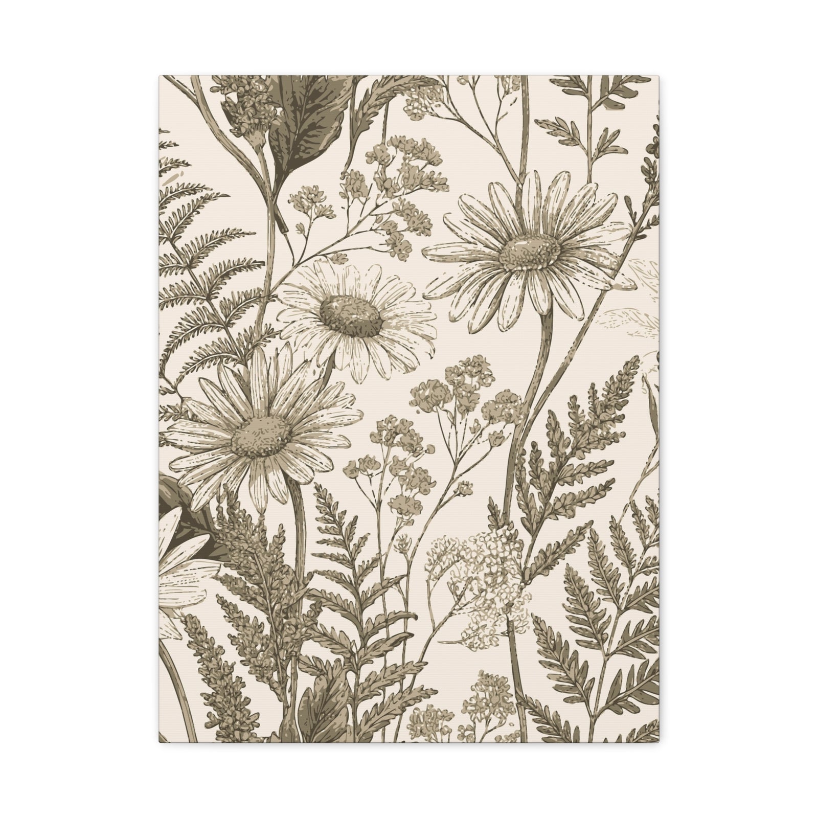 Wildflowers Pattern 175 - 18 in x 24 in Matte Canvas, Stretched, 1.25 in